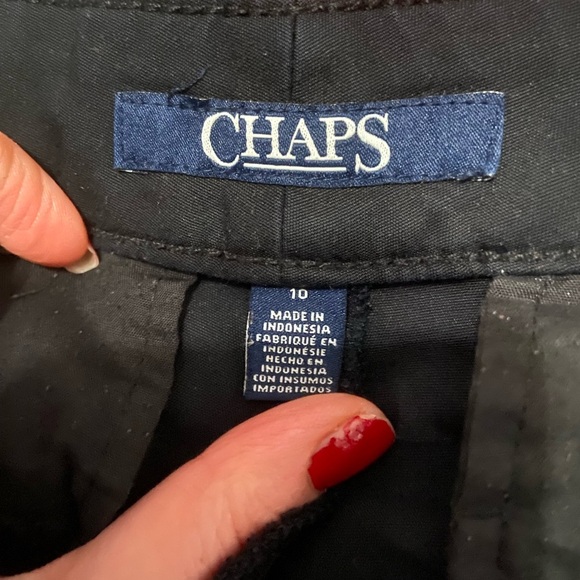 Chaps Dark Black Slacks. Size 10. - Picture 2 of 4